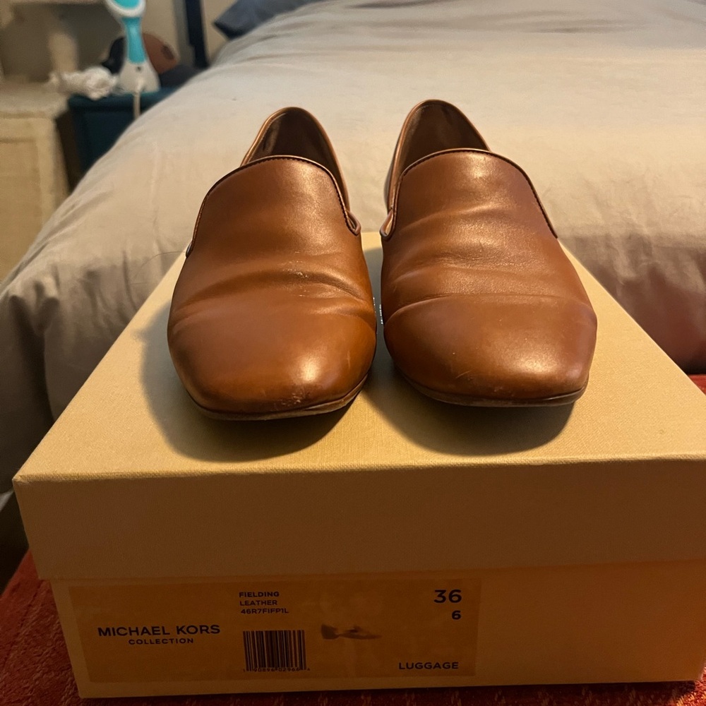 Michael Kors Brown Leather Loafers